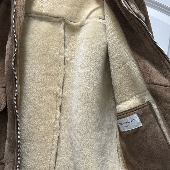 Officine Generale suede bomber with shearling collar and inside - Picture 3 of 5